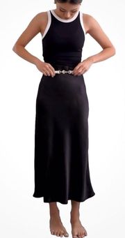 A-line Midi Satin Skirt Size M