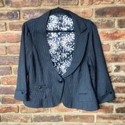 Maurices  Black & White Pin Stripe Single Button Blazer Jacket Women's Size XL