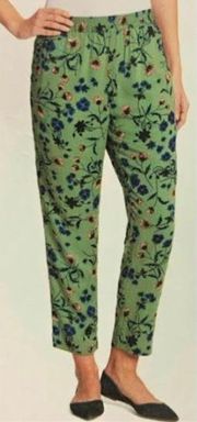 Cadie Green Floral Ankle Pants