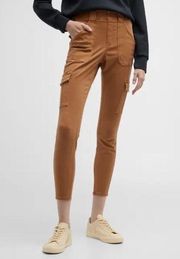 Spanx Petite High Waisted Stretch Twill Ankle Cargo Pant in Honey Glow