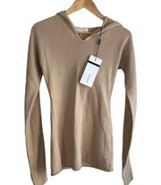 New! SportMax MaxMara Beige Cashmere Blend Centro Hooded Sweater