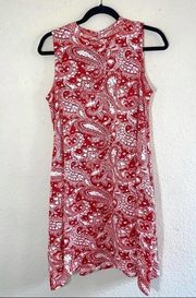 Simply Noelle Red and White Paisley Print Dress Size S/M