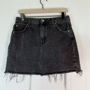 Topshop Black Denim Mini Skirt 8