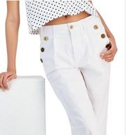 Tommy Hilfiger Wide-Leg Sailor Chino Pants in White, Size 16 New w/Tag $89.50