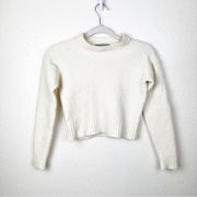 Everlane The Teddy Crew Neck Sweater White Cream Wool Blend Size XXS