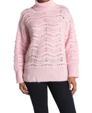 Frnch Paris Cable Knit Turtleneck Sweater Blouse