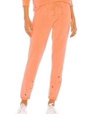 Chaser Distressed Cotton Fleece Sweatpants Orange