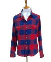 Jachs Girlfriend Bea Buffalo Check button down flannel shirt