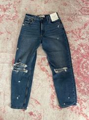 Abercrombie NWT The Mom High Rise curve love distressed jean