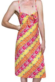 Paisley Hibiscus Floral Colorful Tank Midi Dress