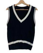 Brandy Melville Knit Sleeveless Sweater Vest Navy Size Small