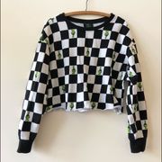 Forever 21 Checkered The Grinch Cropped Sweater