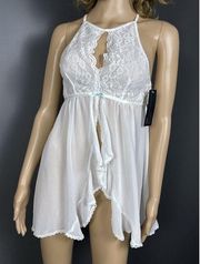 Apt. 9 Intimates Size Medium A Touch of Blue Bridal High Neck Lace Lingerie