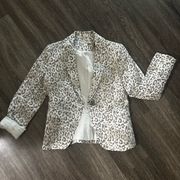 Linen leopard print blazer