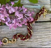 💍Rustic Cuff Clasp Bracelet - brown and gold braid pattern. NWOT.