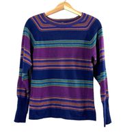 Vintage Wool and Rabbit Hair Striped  Sweater M