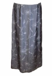 Jacqueline Ferrar Floral Print Skirt, Black, Blue, 16