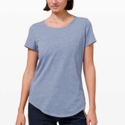 Lululemon  Love Crew Heathered Water Drop Blue Tee Shirt Short Sleeve Top Size 4