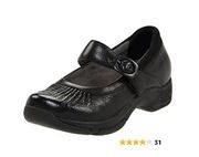 Dansko Kitty Mary Jane Shoes Leather Buckle Strap Slip Resistant Black 39 8.5