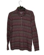 Woolrich 1/4 Zip Pullover Size Large Multi Color Geometric Aztec Womens Cotton