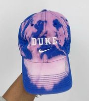 Nike Duke Blue Devils Custom Bleach Splatter Dad Hat OS Upcycled