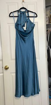 Blue Satin Dress