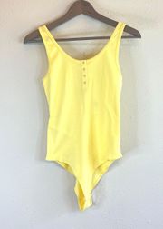 Levi's Women’s Yellow Button Snap Sleeveless Bodysuit:Sz:S/NWT