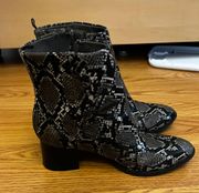 Snake Skin Ankle Booties Size 7