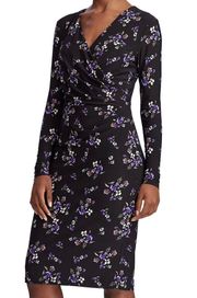 Floral Black Purple Classy Dress