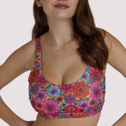 NEW‎ WOLF & WHISTLE Scarlett Floral Fuller Bust Crop Bikini Top Size 10D/DD/E