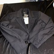 NWT 7 for All Mankind Cropped Black Blazer Jacket