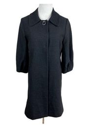 Classiques Entier Dress Coat 3/4 Sleeve Jacket‎ Black Textured Cotton