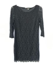 NWOT 10  Formal Floral Little Black Dress Long Sleeve Women’s