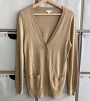 Shoshanna gold metallic cardigan