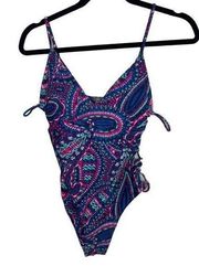 Aerie Colorful cutout sides one piece bathing suit size medium