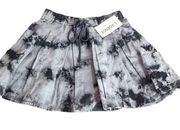 L'AGENCE Tie Dye Pleated Mini Gray Skirt XS