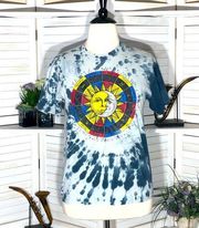Vintage 90s Chemistry blue tie dye Horoscope Zodiac graphics cotton T-shirt sz L