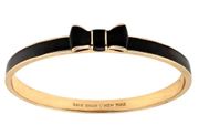 KATE SPADE Black Take A Bow Enamel Layering Stackable Bangle Bracelet