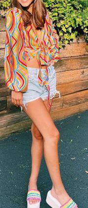 Rainbow Wrap Top