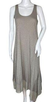 Philisophy Dress Womens XS Gray Tank Dress Chiffon Drapey Hem Basic Minimalist