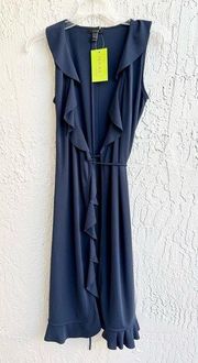 J crew sleeveless navy wrap dress XXS