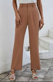 High Waisted Plicated Detail Suit Pants