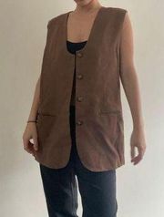 Brown Sleeveless Vintage Vest