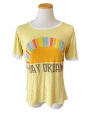 Womens Life Clothing Co Y2K Day Dream Slouchy Knit Ringer Tee Shirt - Sz S