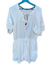 Knox Rose women's size large white romper/ bathing suit cover, nwt