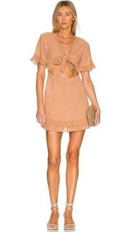 lovewave Small Town Girl Mini Dress in Taupe Large New Womens Cut out