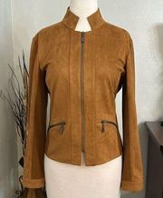 Misook Faux Suede Camel Jacket Blazer Size Medium