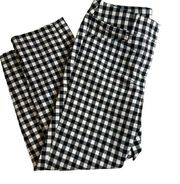 LOFT Marisa Black & White Gingham Check Ankle Pants - Size 6