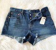 Levi’s Premium 501 High Rise Jean Shorts Size 28 NEW WITH TAGS Retail $69