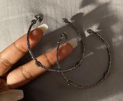 Rhodium knotted Hoops